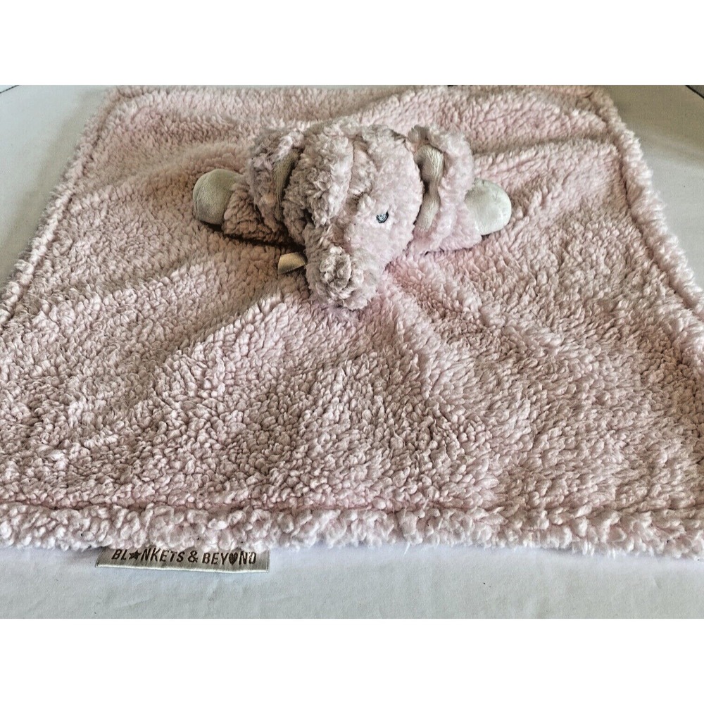 Blankets & Beyond Pink Elephant Security Blanket Plush Lovey Baby Girl